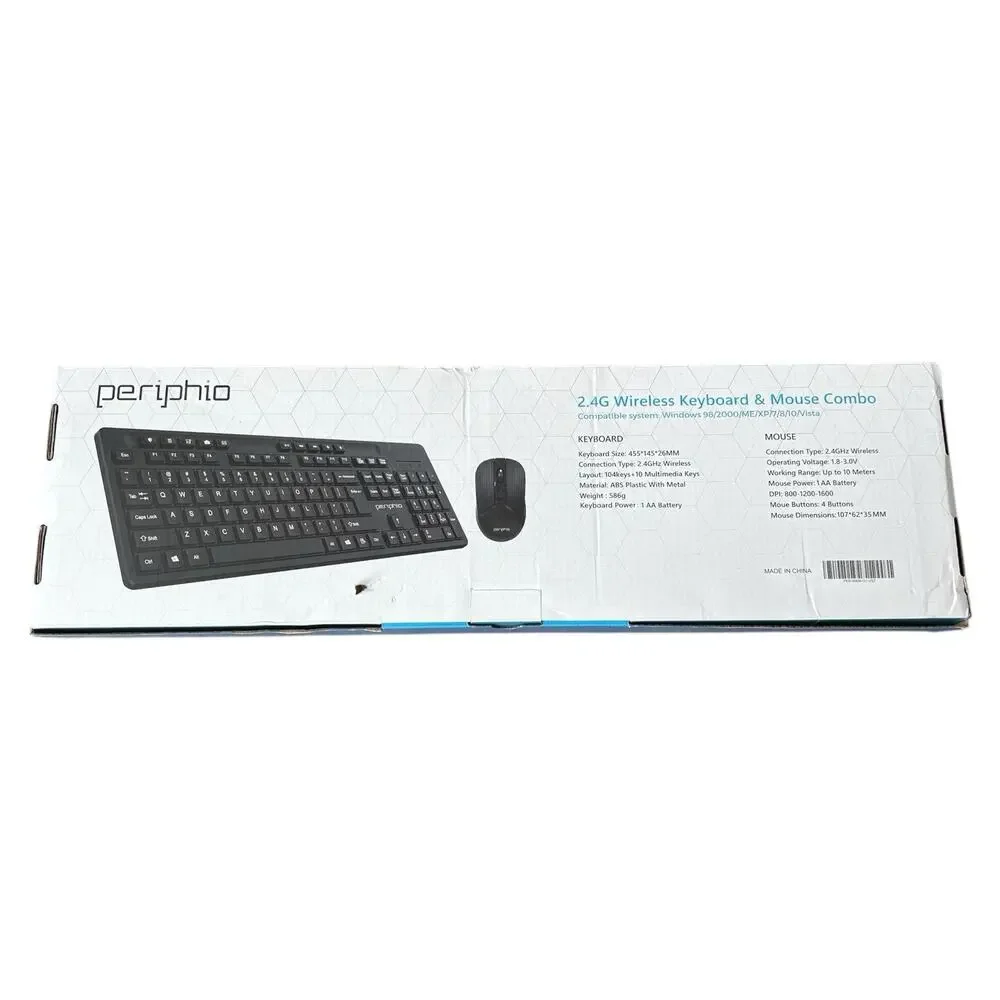 Periphio Wireless Keyboard (Mouse Not Included) 2.4G Slim Black in Original Box
